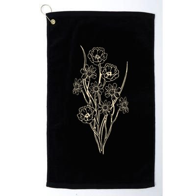 Naturalist Graphic Botanical Plant Boho Flower Wildflower Golf Towel