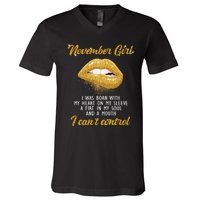 November Girl Birthday Gift V-Neck T-Shirt