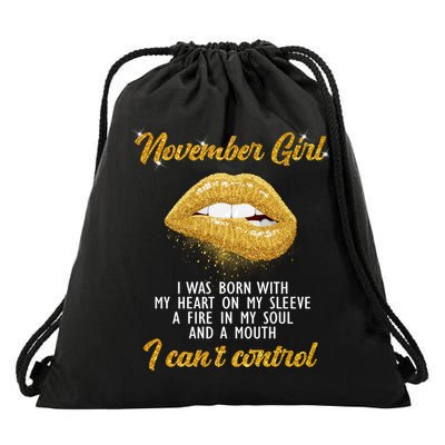 November Girl Birthday Gift Drawstring Bag