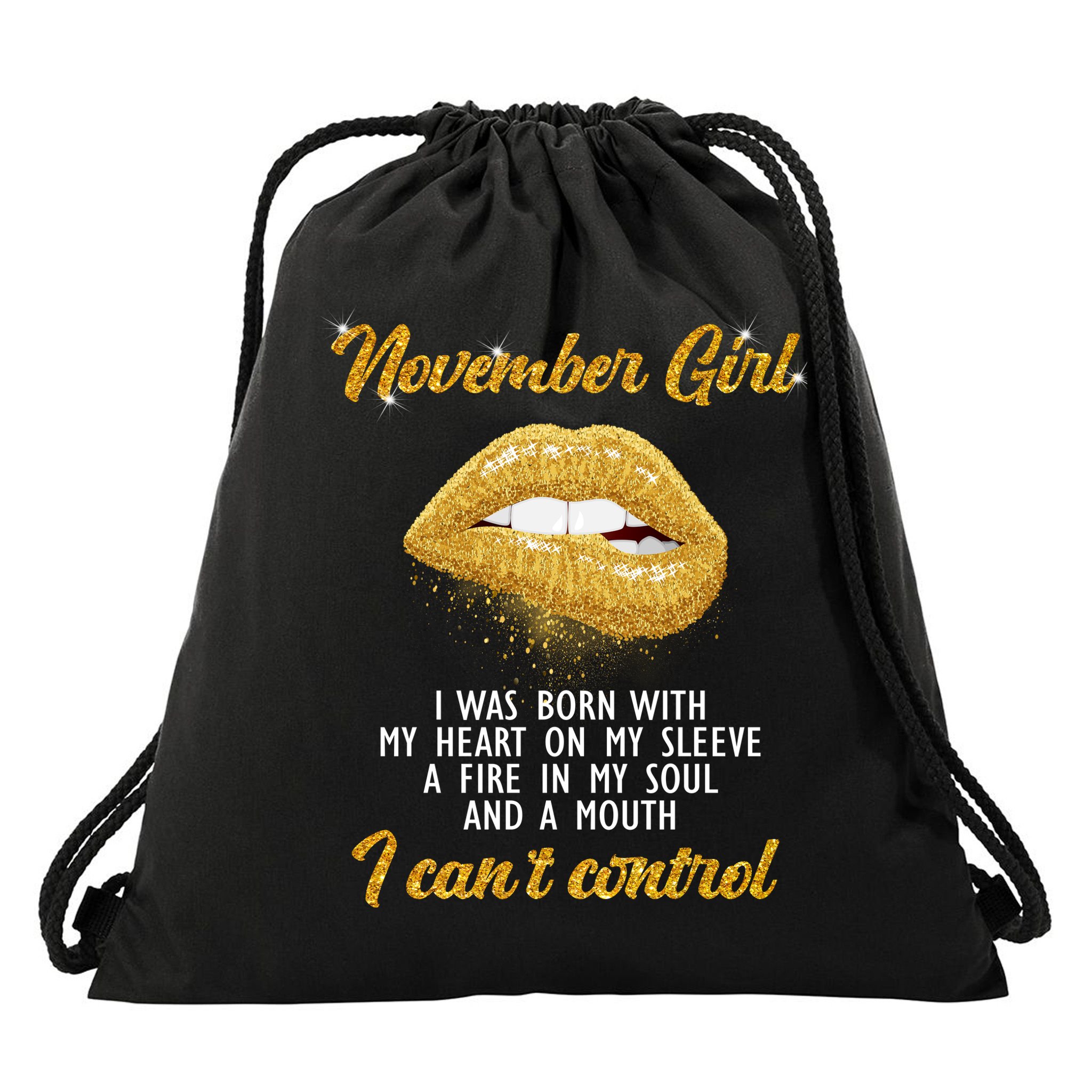 November Girl Birthday Gift Drawstring Bag
