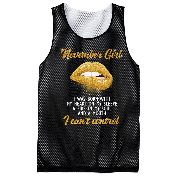 November Girl Birthday Gift Mesh Reversible Basketball Jersey Tank