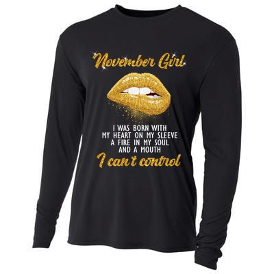 November Girl Birthday Gift Cooling Performance Long Sleeve Crew
