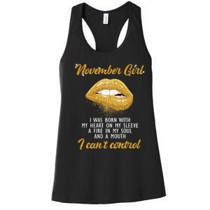 November Girl Birthday Gift Women's Racerback Tank