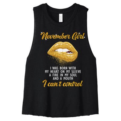 November Girl Birthday Gift Women's Racerback Cropped Tank