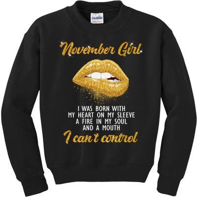 November Girl Birthday Gift Kids Sweatshirt