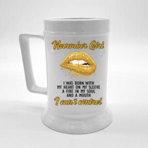 November Girl Birthday Gift Beer Stein