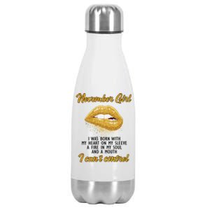 November Girl Birthday Gift Stainless Steel Insulated Water Bottle