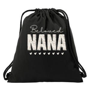 Nana Grandma Christmas Grandparents Baby Announcement Drawstring Bag