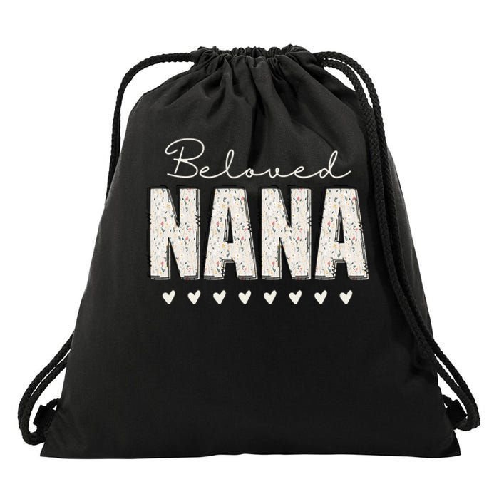 Nana Grandma Christmas Grandparents Baby Announcement Drawstring Bag