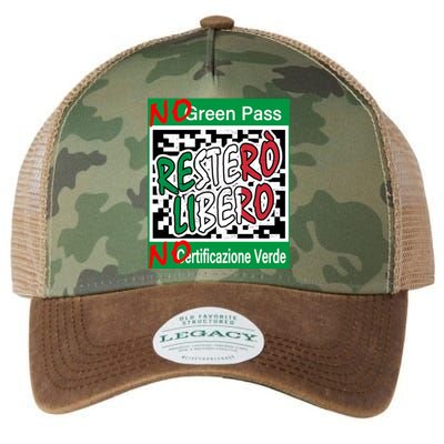 No Green Certification No Green Pass I Will Stay Free Gift Legacy Tie Dye Trucker Hat