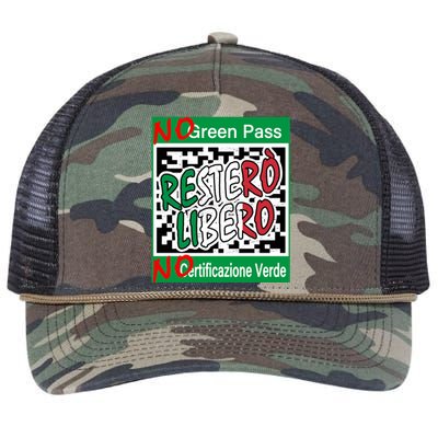 No Green Certification No Green Pass I Will Stay Free Gift Retro Rope Trucker Hat Cap