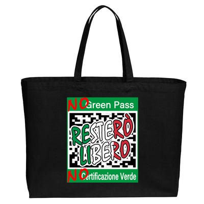 No Green Certification No Green Pass I Will Stay Free Gift Cotton Canvas Jumbo Tote