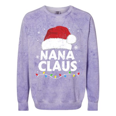 Nana Grandma Claus Christmas Lights Matching Family Pajama Meaningful Gift Colorblast Crewneck Sweatshirt