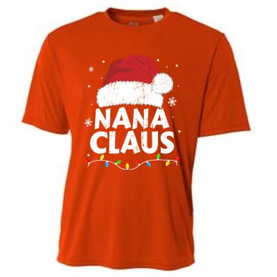 Nana Grandma Claus Christmas Lights Matching Family Pajama Meaningful Gift Cooling Performance Crew T-Shirt