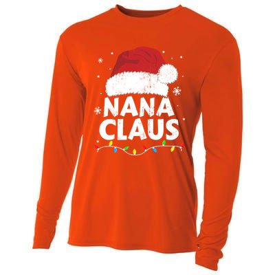 Nana Grandma Claus Christmas Lights Matching Family Pajama Meaningful Gift Cooling Performance Long Sleeve Crew