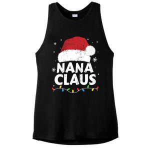 Nana Grandma Claus Christmas Lights Matching Family Pajama Meaningful Gift Ladies PosiCharge Tri-Blend Wicking Tank