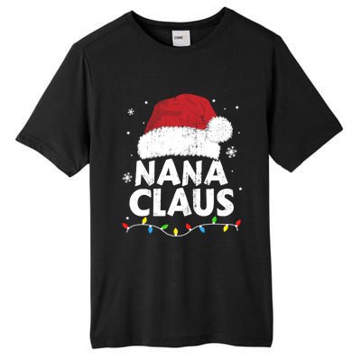 Nana Grandma Claus Christmas Lights Matching Family Pajama Meaningful Gift Tall Fusion ChromaSoft Performance T-Shirt