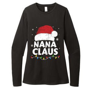 Nana Grandma Claus Christmas Lights Matching Family Pajama Meaningful Gift Womens CVC Long Sleeve Shirt