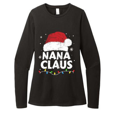 Nana Grandma Claus Christmas Lights Matching Family Pajama Meaningful Gift Womens CVC Long Sleeve Shirt