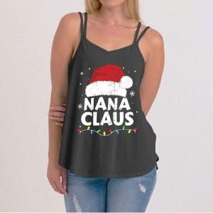 Nana Grandma Claus Christmas Lights Matching Family Pajama Meaningful Gift Women's Strappy Tank