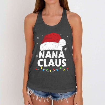 Nana Grandma Claus Christmas Lights Matching Family Pajama Meaningful Gift Women's Knotted Racerback Tank