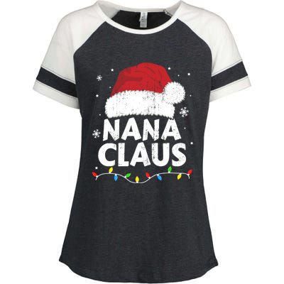 Nana Grandma Claus Christmas Lights Matching Family Pajama Meaningful Gift Enza Ladies Jersey Colorblock Tee