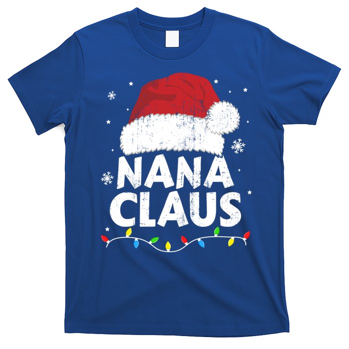 Nana Grandma Claus Christmas Lights Matching Family Pajama Meaningful Gift T-Shirt