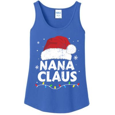 Nana Grandma Claus Christmas Lights Matching Family Pajama Meaningful Gift Ladies Essential Tank