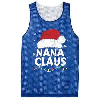 Nana Grandma Claus Christmas Lights Matching Family Pajama Meaningful Gift Mesh Reversible Basketball Jersey Tank