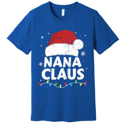 Nana Grandma Claus Christmas Lights Matching Family Pajama Meaningful Gift Premium T-Shirt