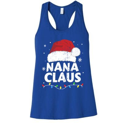 Nana Grandma Claus Christmas Lights Matching Family Pajama Meaningful Gift Women's Racerback Tank