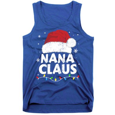 Nana Grandma Claus Christmas Lights Matching Family Pajama Meaningful Gift Tank Top