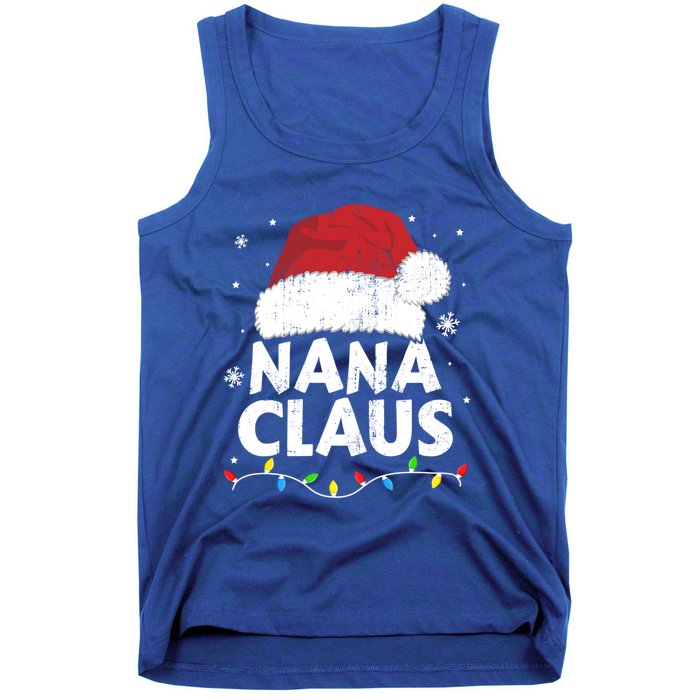 Nana Grandma Claus Christmas Lights Matching Family Pajama Meaningful Gift Tank Top