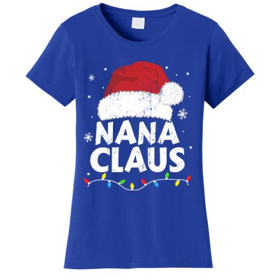 Nana Grandma Claus Christmas Lights Matching Family Pajama Meaningful Gift Women's T-Shirt