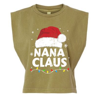 Nana Grandma Claus Christmas Lights Matching Family Pajama Meaningful Gift Garment-Dyed Women's Muscle Tee