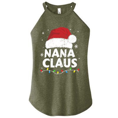 Nana Grandma Claus Christmas Lights Matching Family Pajama Meaningful Gift Women's Perfect Tri Rocker Tank