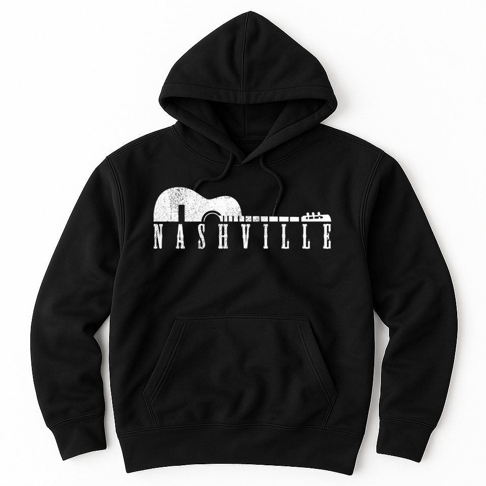 Nashville Guitar Cool Gift Tennessee Country Music City Souvenir Gift Hoodie