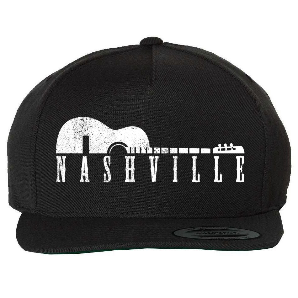 Nashville Guitar Cool Gift Tennessee Country Music City Souvenir Gift Wool Snapback Cap