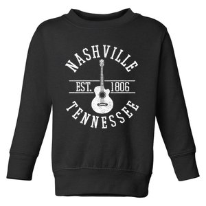 Nashville Gift Country Music City Guitar Gift Toddler Sweatshirt