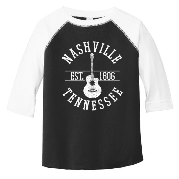 Nashville Gift Country Music City Guitar Gift Toddler Fine Jersey T-Shirt