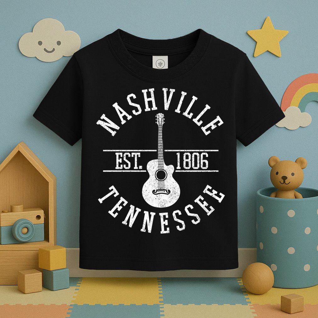 Nashville Gift Country Music City Guitar Gift Toddler T-Shirt