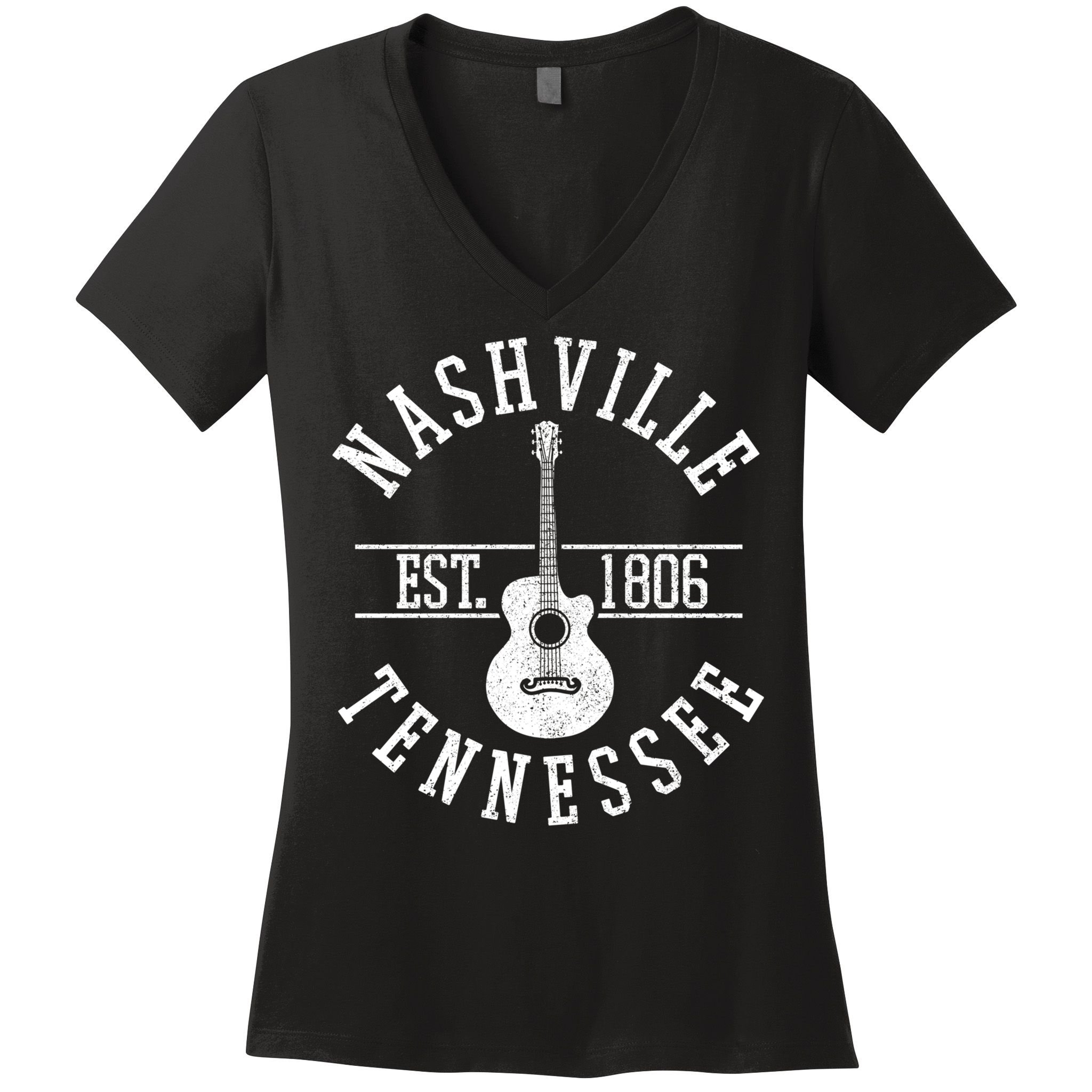 Nashville Gift Country Music City Guitar Gift Women's V-Neck T-Shirt
