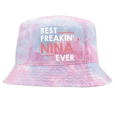 Nina Grandma Cute Best Freakin Nina Ever Tie-Dyed Bucket Hat