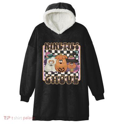 Nineties Ghoul Chicken Nugget Halloween 90S Nostalgia Gift Hooded Wearable Blanket