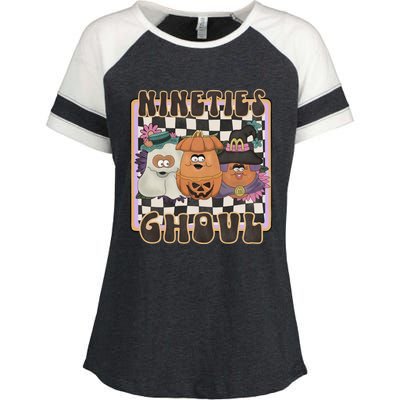 Nineties Ghoul Chicken Nugget Halloween 90S Nostalgia Gift Enza Ladies Jersey Colorblock Tee