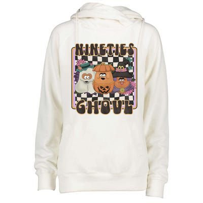 Nineties Ghoul Chicken Nugget Halloween 90S Nostalgia Gift Womens Funnel Neck Pullover Hood