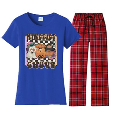 Nineties Ghoul Chicken Nugget Halloween 90S Nostalgia Gift Women's Flannel Pajama Set