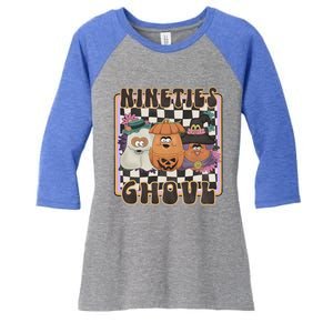 Nineties Ghoul Chicken Nugget Halloween 90S Nostalgia Gift Women's Tri-Blend 3/4-Sleeve Raglan Shirt