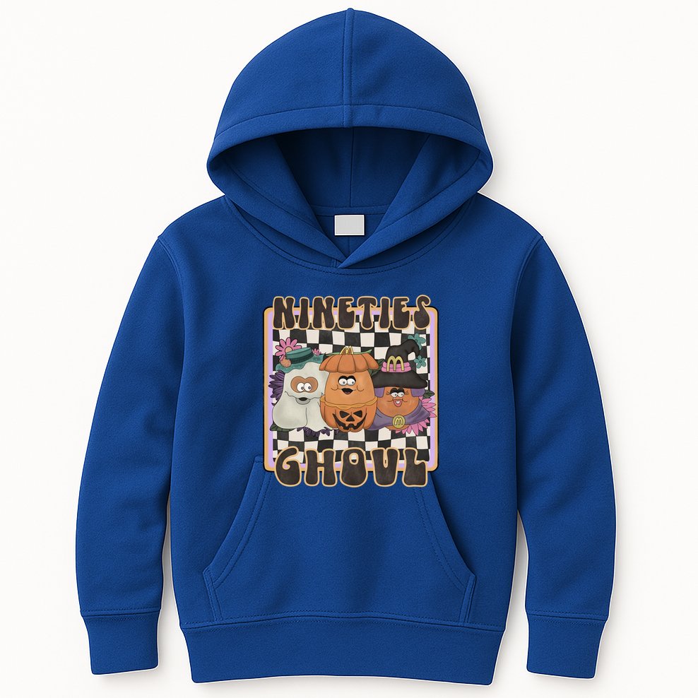 Nineties Ghoul Chicken Nugget Halloween 90S Nostalgia Gift Kids Hoodie