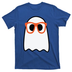 Nerdy Ghost Cute Orange Glasses Halloween Hipster Funny Meaningful Gift T-Shirt